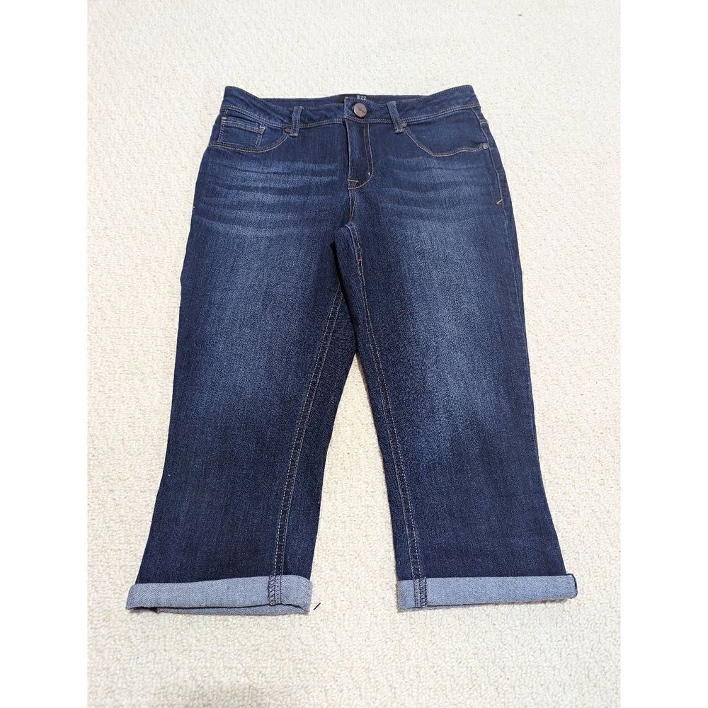 1822 Denim Women's Blue Dark Wash Low-Rise Skimmers Denim Shorts Size 6